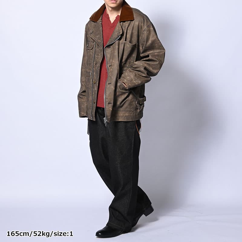 KOOI  FADE WORK JACKET BROWN 1