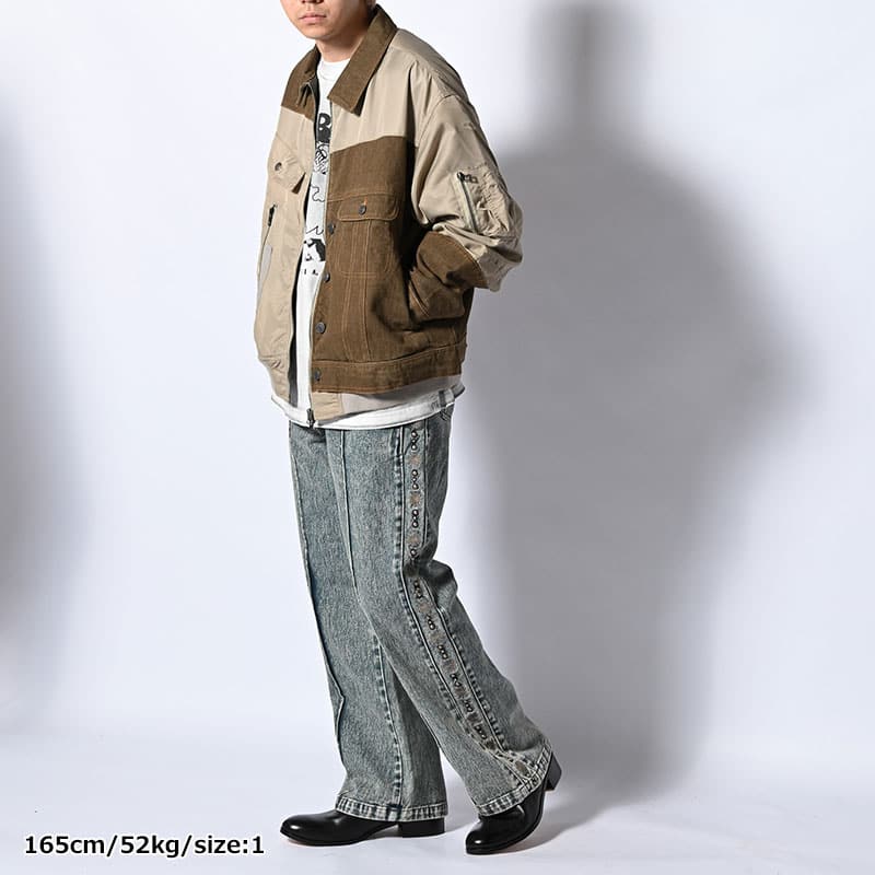 HIGH-GATE  REBUILD MA-1 TRUCKER JACKET KHAKI 1