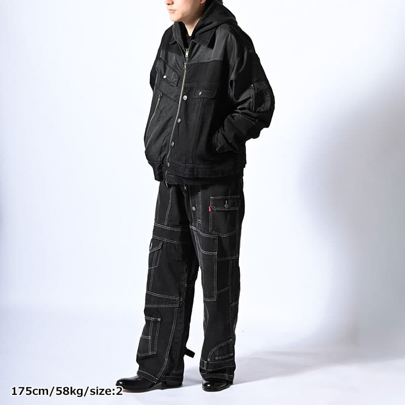 HIGH-GATE  REBUILD MA-1 TRUCKER JACKET BLACK 1