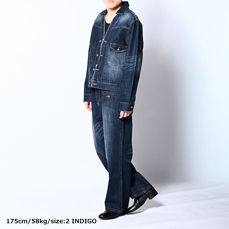 KOOI  CARDIGAN ZIP DENIM JACKET INDIGO 1