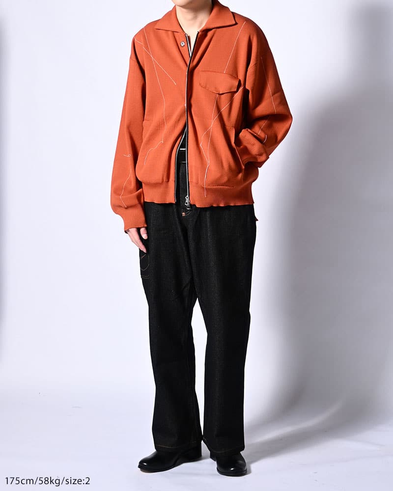KOOI  STITCH KNIT BLOUSON ORANGE 1