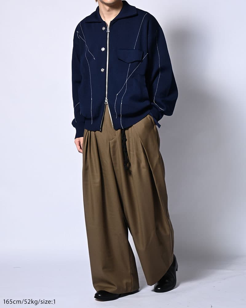 KOOI  STITCH KNIT BLOUSON NAVY 1
