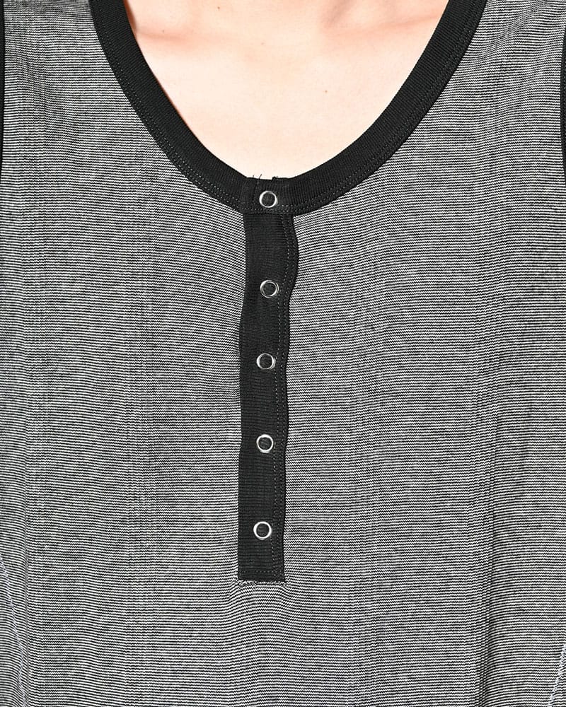 Robert P. Miller×KOOI  STITCH PANEL RIBBED TANKTOP -GRAY- GRAY 1