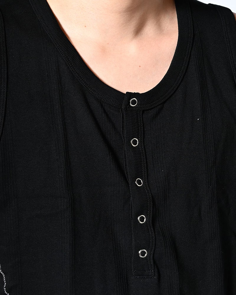 Robert P. Miller×KOOI  STITCH PANEL RIBBED TANKTOP -BLACK- BLACK 1