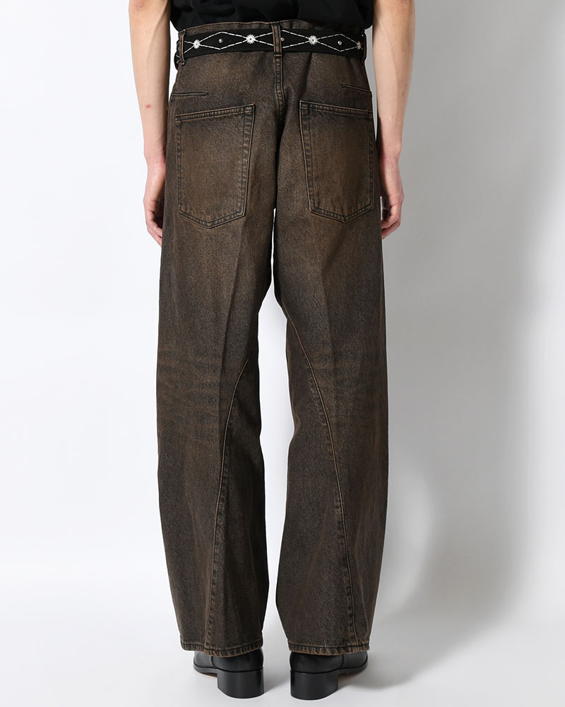 NVRFRGT  3D TWISTED WIDE LEG JEANS -MUD FADED BLACK- MUD FADED BLACK 1