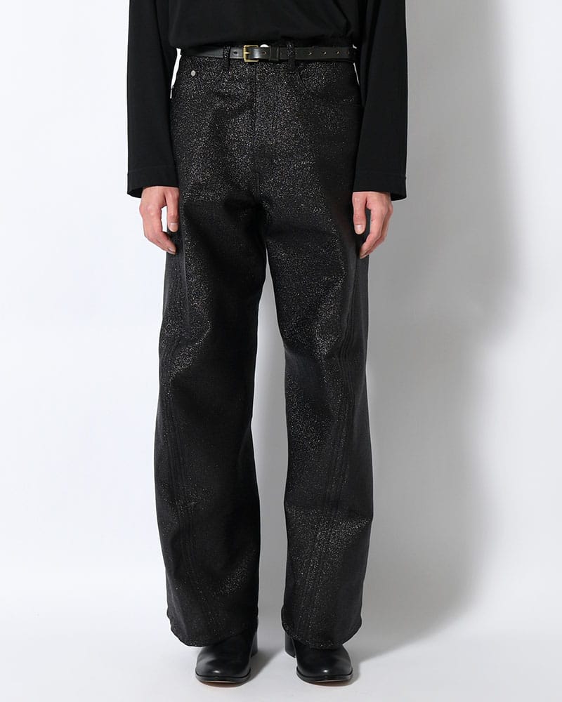 NVRFRGT  GLITTER TWILL 3D TWISTED WIDE -BLACK- BLACK 1