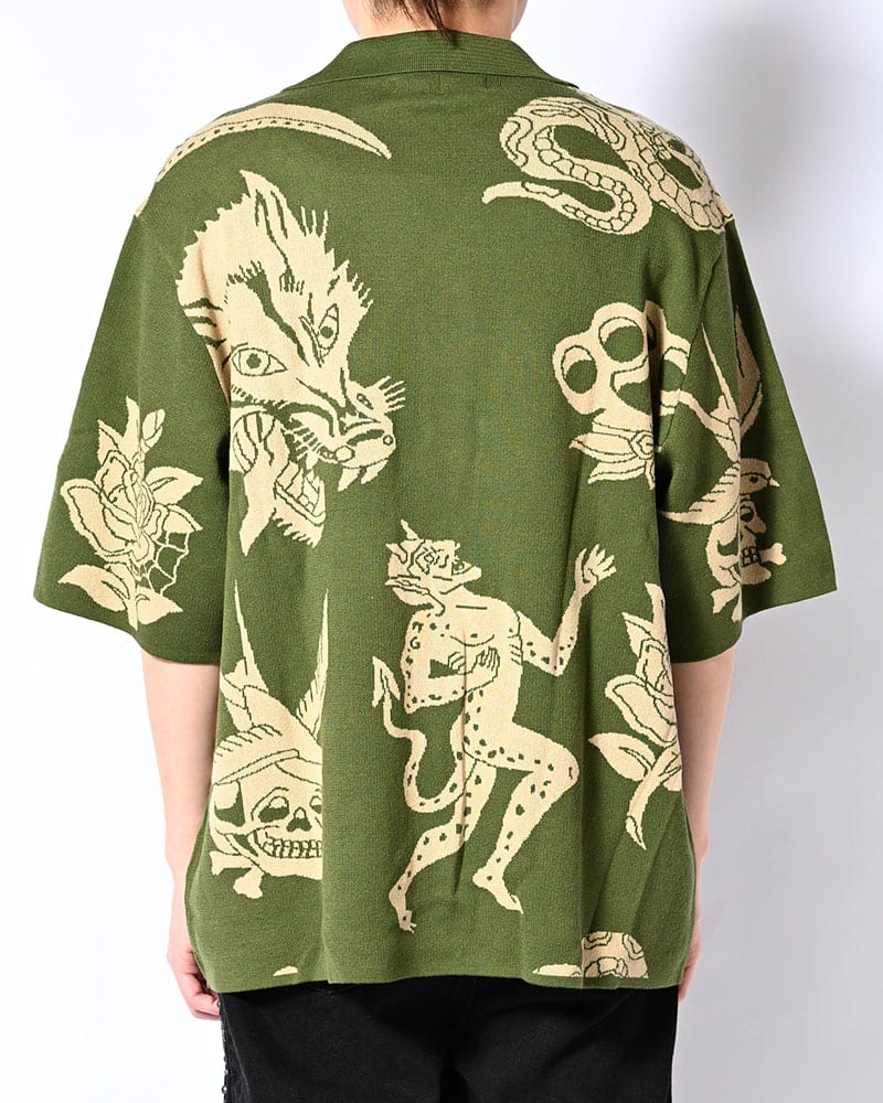 HIGH-GATE  OUTLAW KNIT SHIRT -GREEN- GREEN 1