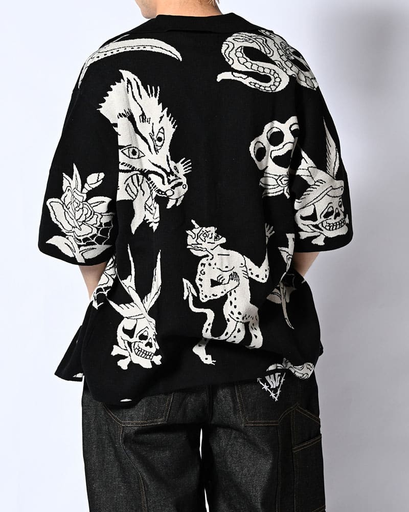 HIGH-GATE  OUTLAW KNIT SHIRT -BLACK- BLACK 1