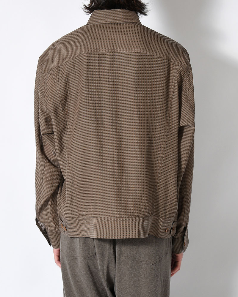 SEVEN BY SEVEN×Lee  SHEER COWBOY JACKET -Gingham Check Indian fabric- -GREIGE- GREIGE S