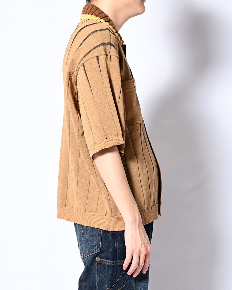 KOOI  CLASSIC RIB KNIT SHIRT -BEIGE- BEIGE 1