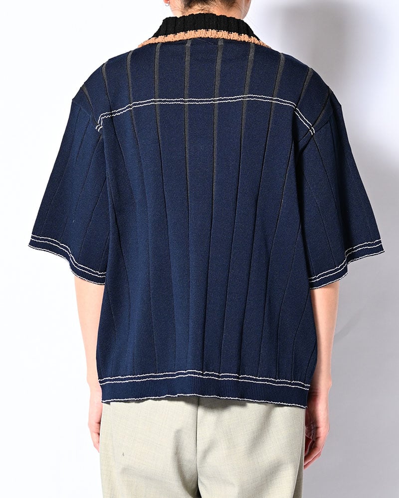 KOOI  CLASSIC RIB KNIT SHIRT -NAVY- NAVY 1