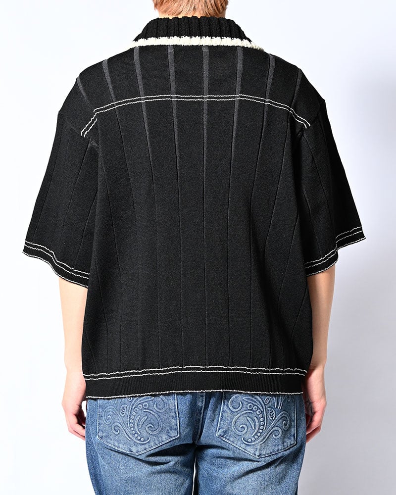 KOOI  CLASSIC RIB KNIT SHIRT -BLACK- BLACK 1