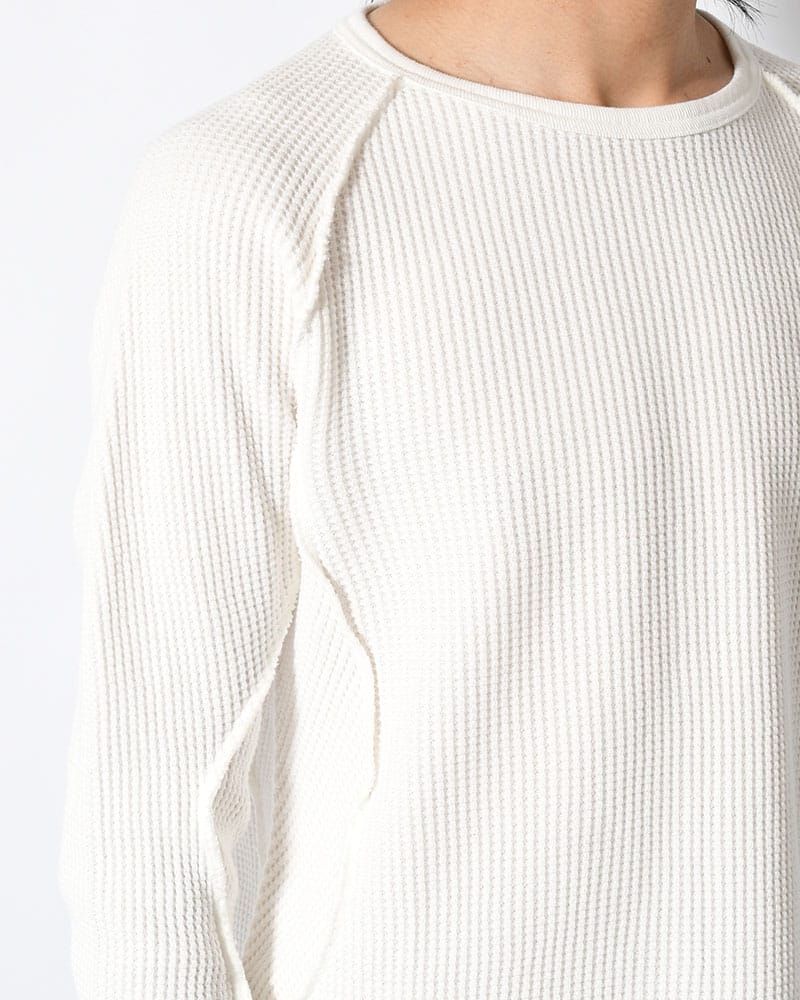 NVRFRGT  WAFFLE THERMAL LONG SLEEVE T-SHIRT -WHITE- WHITE 1