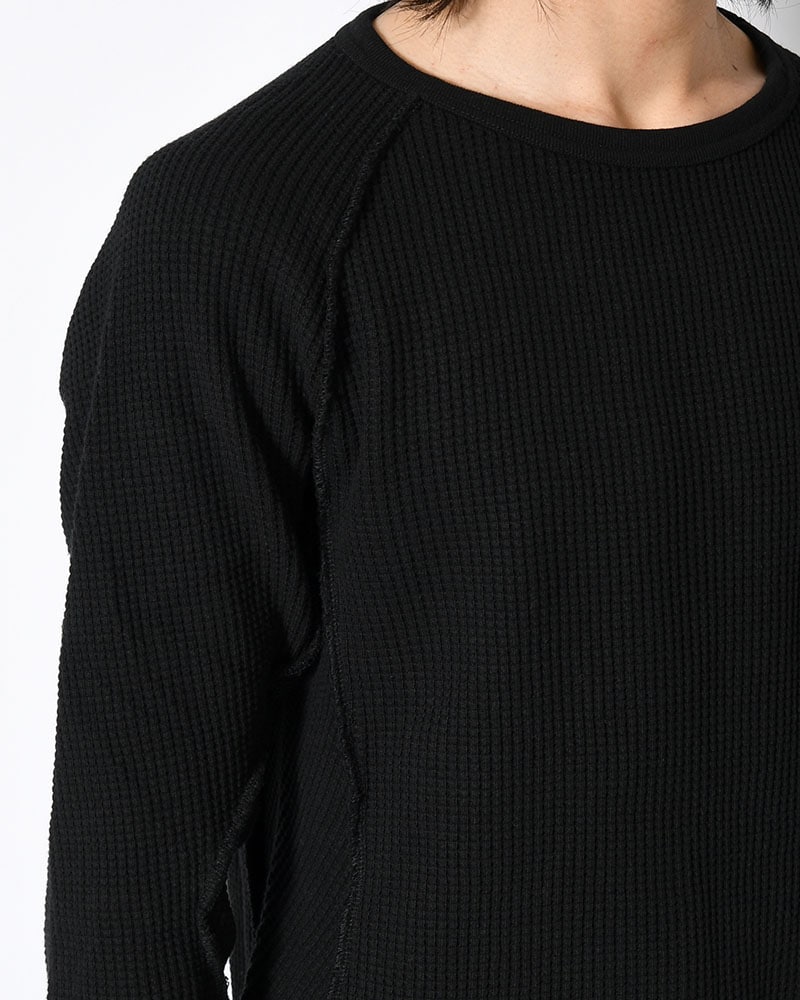 NVRFRGT  WAFFLE THERMAL LONG SLEEVE T-SHIRT -BLACK- BLACK 1