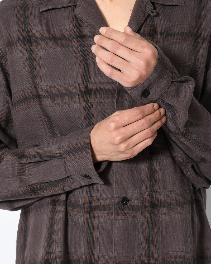 ANEI  IMI SHIRT PLAID -CHARCOAL PLAID- CHARCOAL PLAID 2