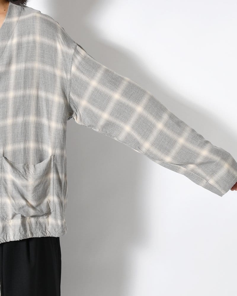 ANEI  F.E CARDIGAN PLAID -H.GREY PLAID- H.GREY PLAID 2