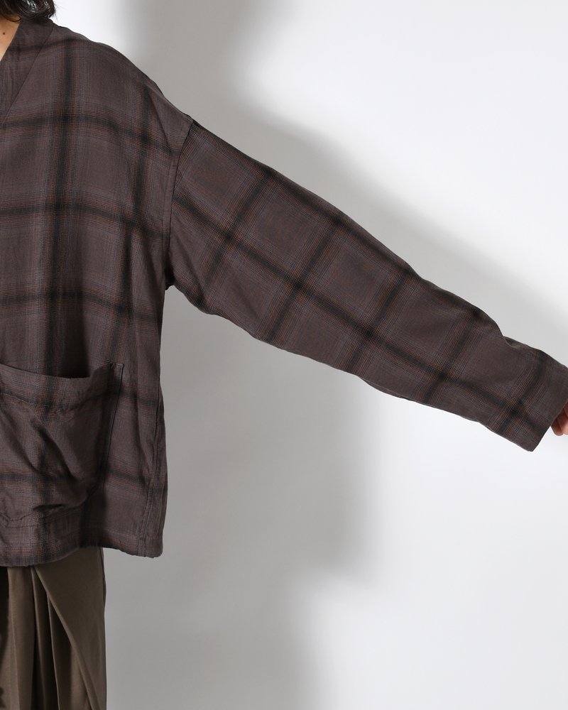 ANEI  F.E CARDIGAN PLAID -CHARCOAL PLAID- CHARCOAL PLAID 2