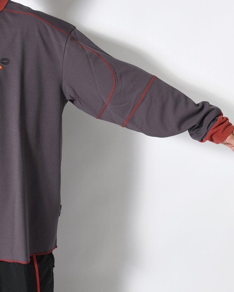 SOMEWHERE OUTSIDE HIKING COMPANY  SOHC LOGO EMBROIDERY L/SL -CHARCOAL CHARCOAL L