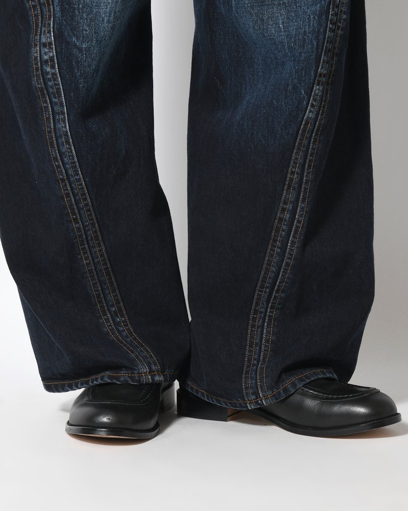NVRFRGT  3D TWISTED WIDE LEG JEANS -DARK FADED INDIGO- DARK FADED INDIGO 1