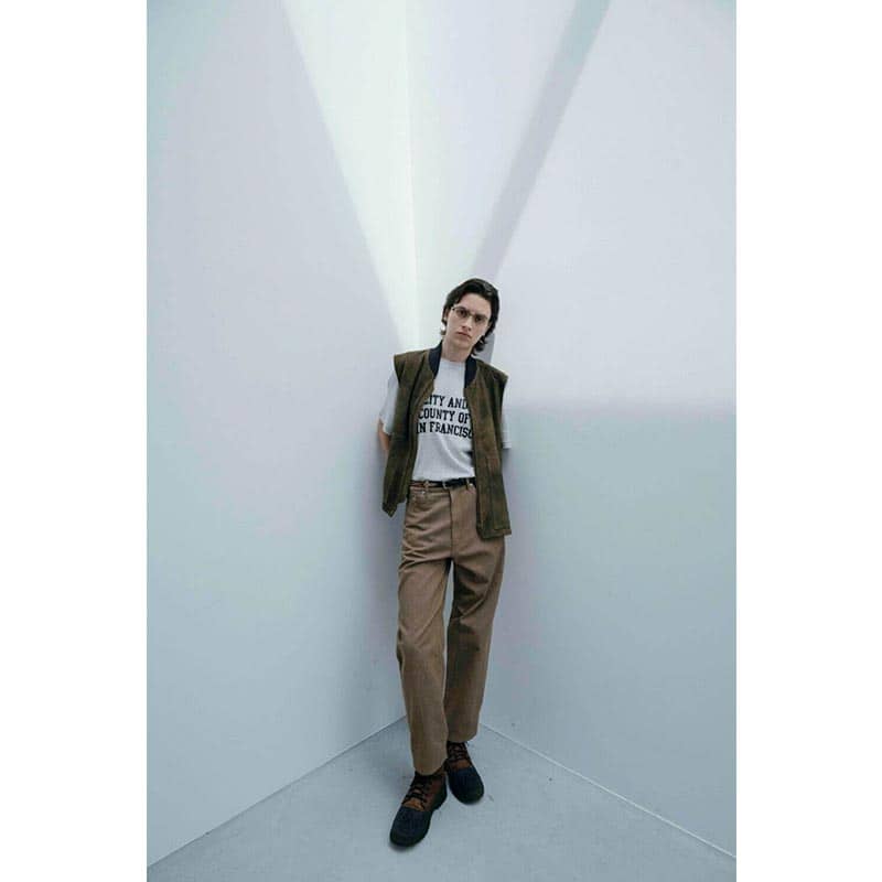 SEVEN BY SEVEN  LEATHER WORK VEST Goat suede Antique finish GRAY S