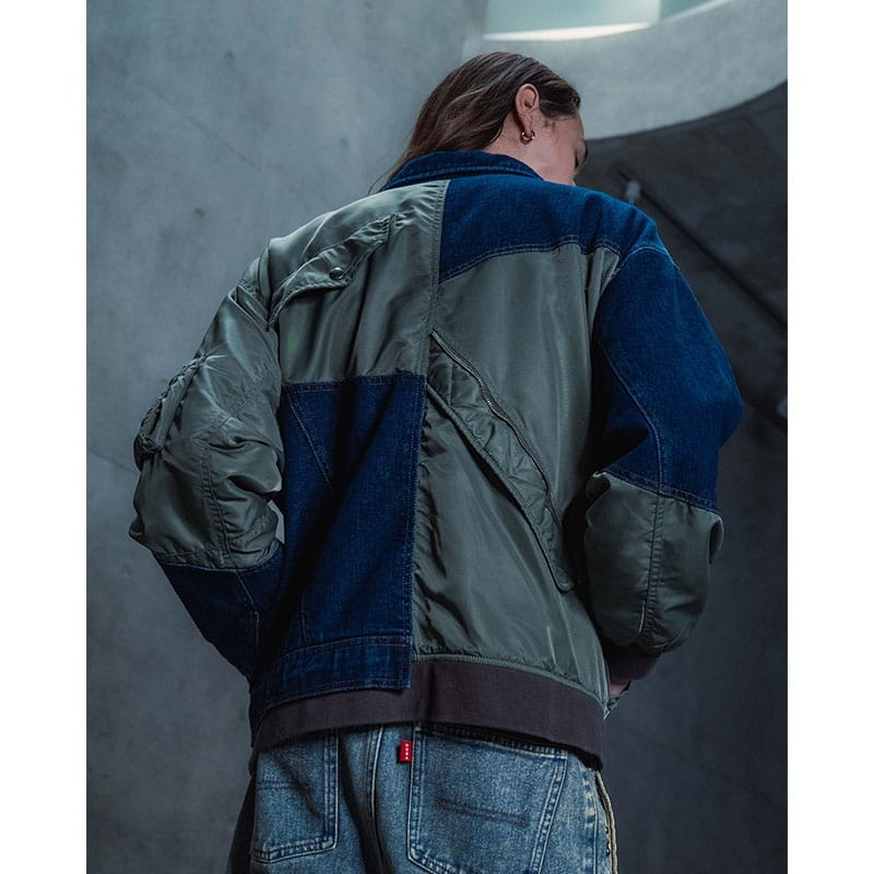 HIGH-GATE  REBUILD MA-1 TRUCKER JACKET KHAKI 1