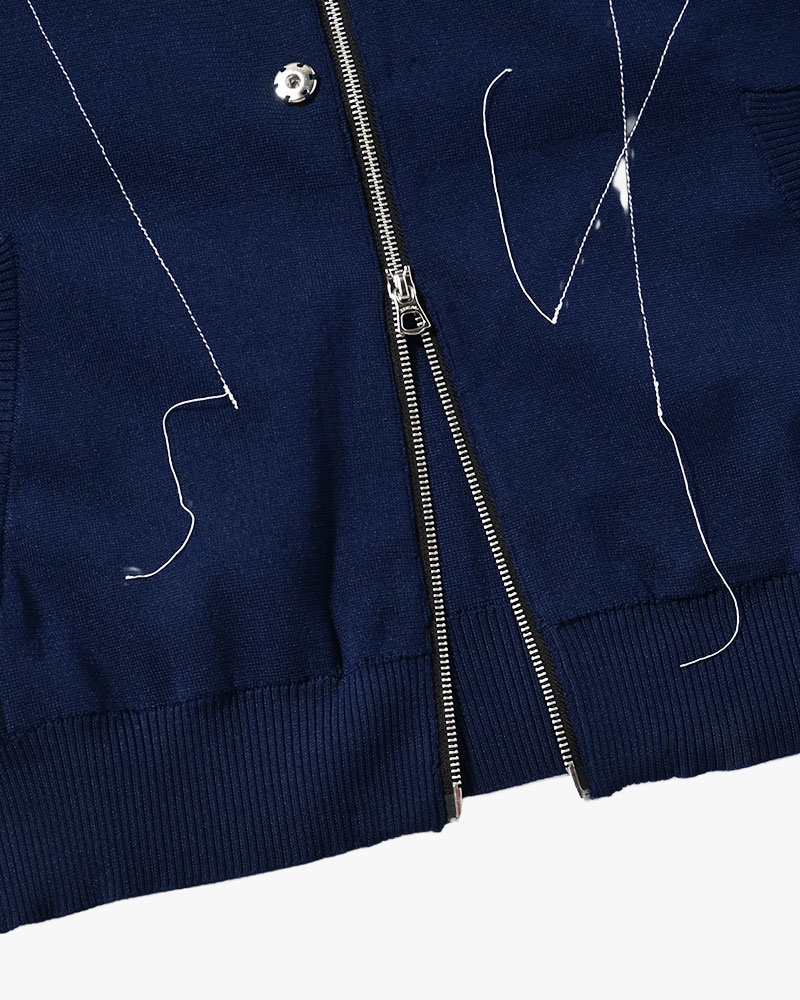 KOOI  STITCH KNIT BLOUSON NAVY 1