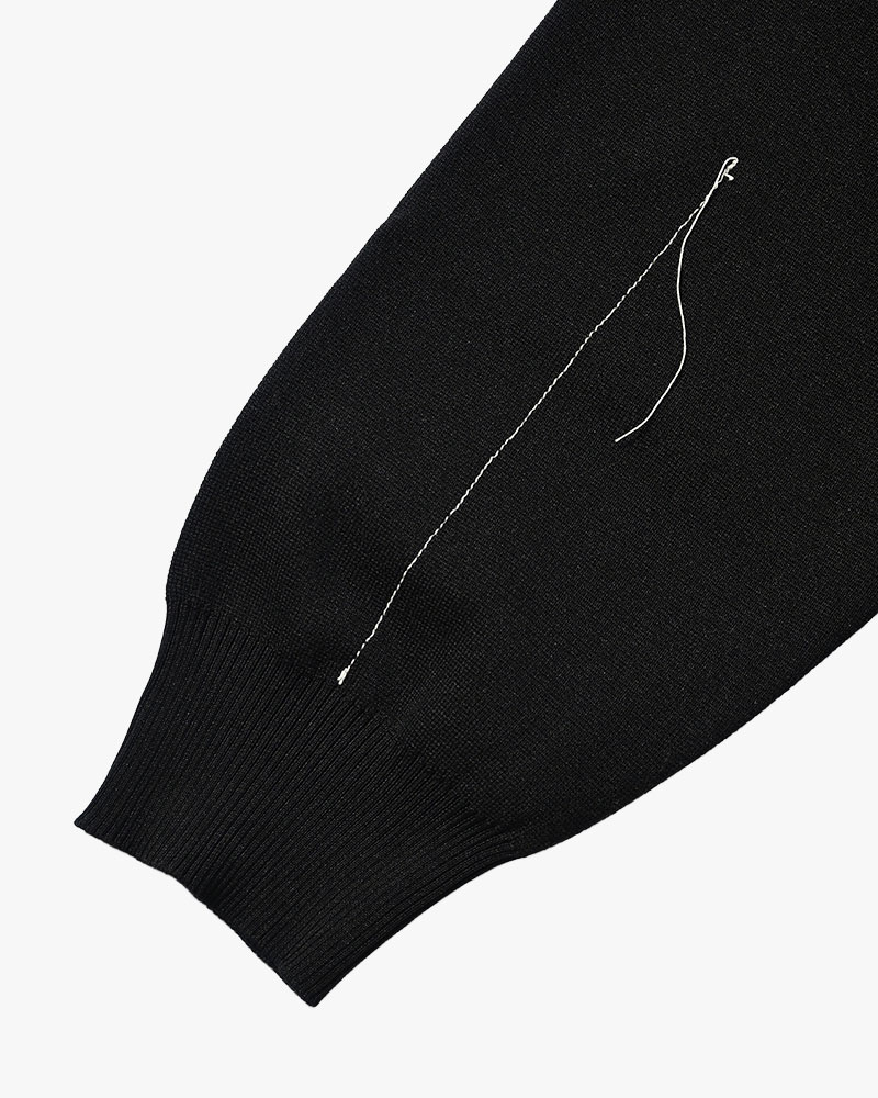 KOOI  STITCH KNIT BLOUSON BLACK 1