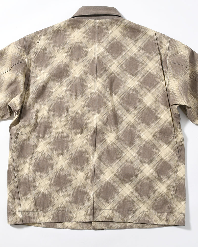 SEVEN BY SEVEN  OMBRE CHECK MICHIGAN CHORE COAT -Discharge printing- -GRAY- GRAY S