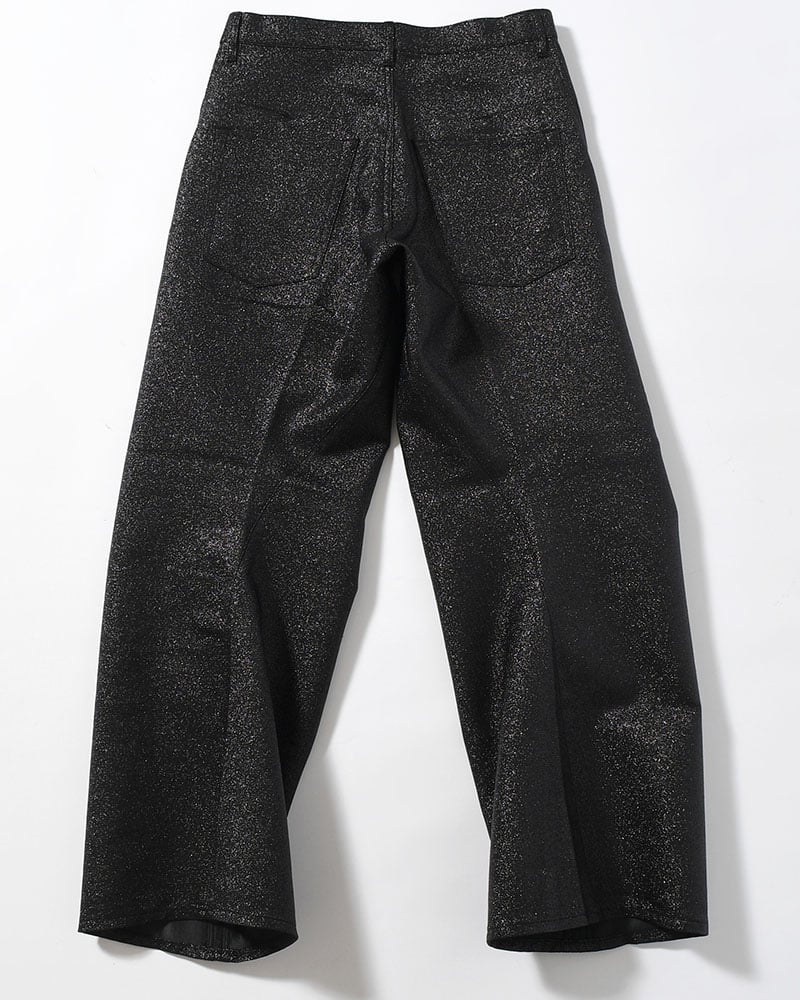 NVRFRGT  GLITTER TWILL 3D TWISTED WIDE -BLACK- BLACK 1
