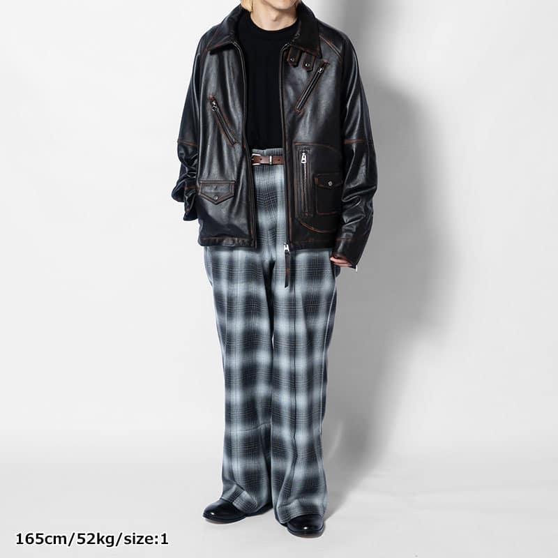 KOOI  D POCKET AGING LEATHER JACKET -BLACK- BLACK 1