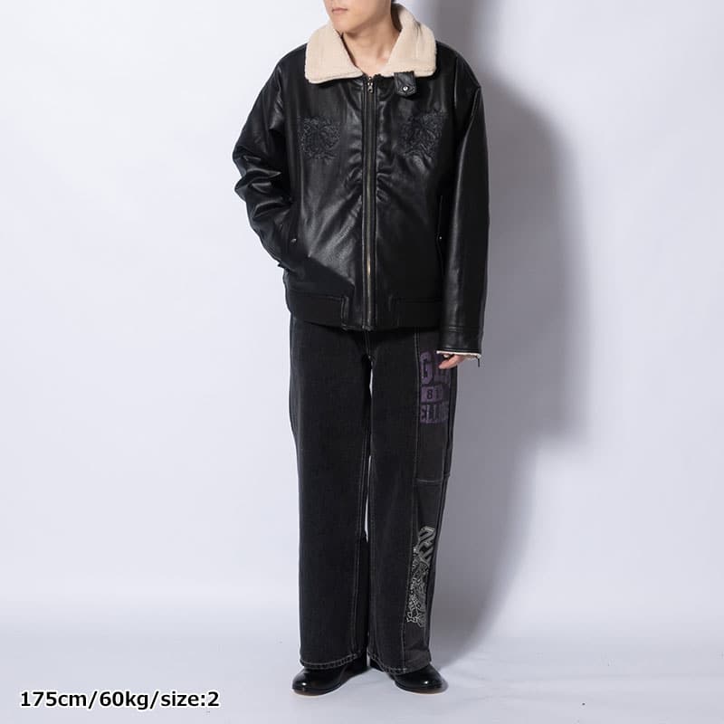 HIGH-GATE  REVERSIBLE FAKE MOUTON BLACK 1