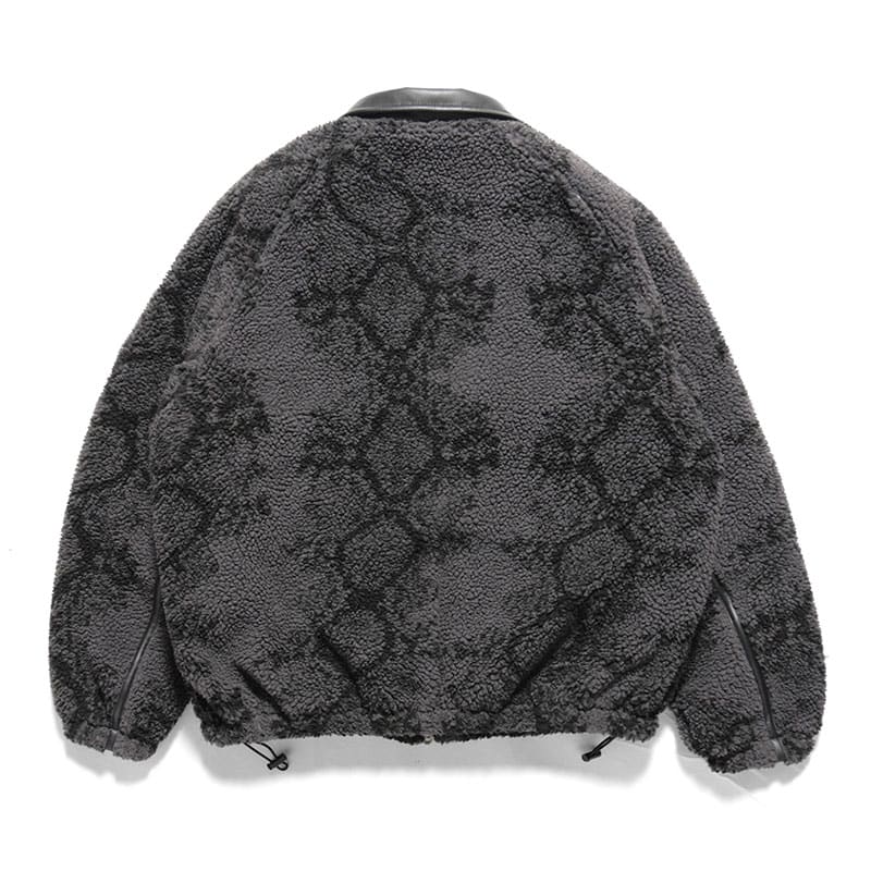 Pretense  Python Pattern Boa Jacket CHARCOAL M
