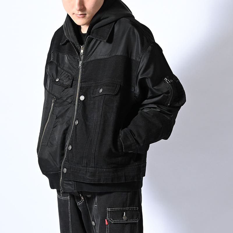 HIGH-GATE  REBUILD MA-1 TRUCKER JACKET BLACK 1