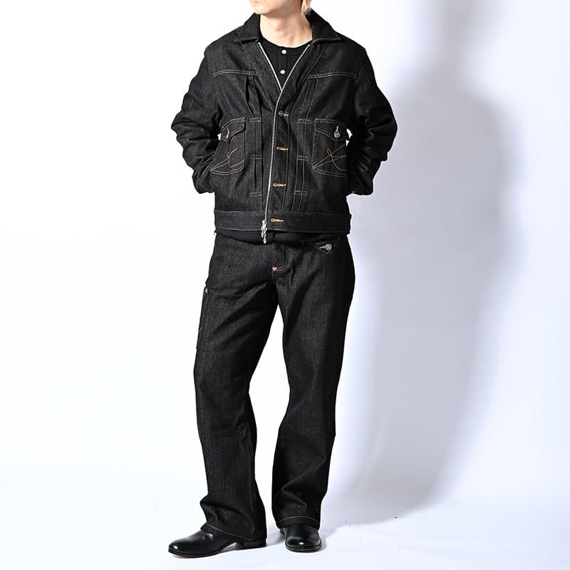 KOOI  IRREGULAR BOYS DENIM PANTS BLACK 1
