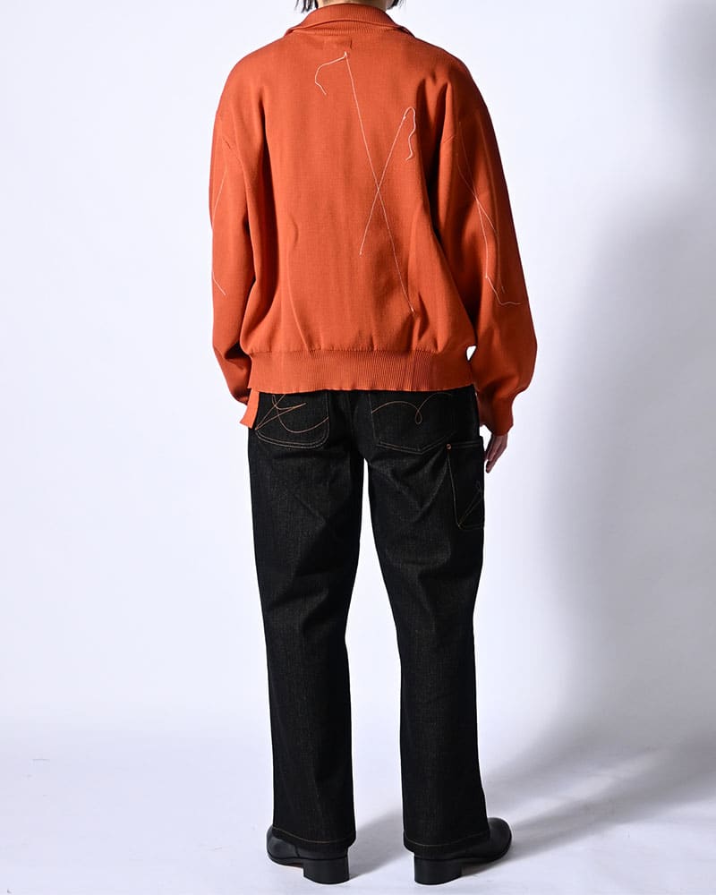 KOOI  STITCH KNIT BLOUSON ORANGE 1