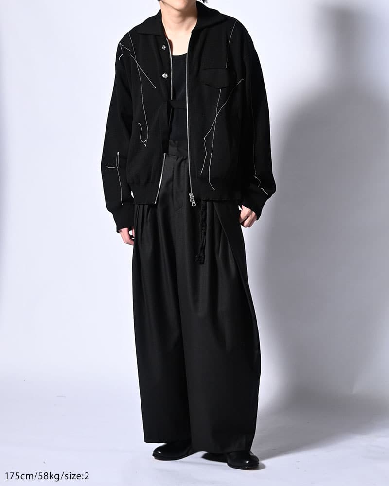 KOOI  STITCH KNIT BLOUSON BLACK 1