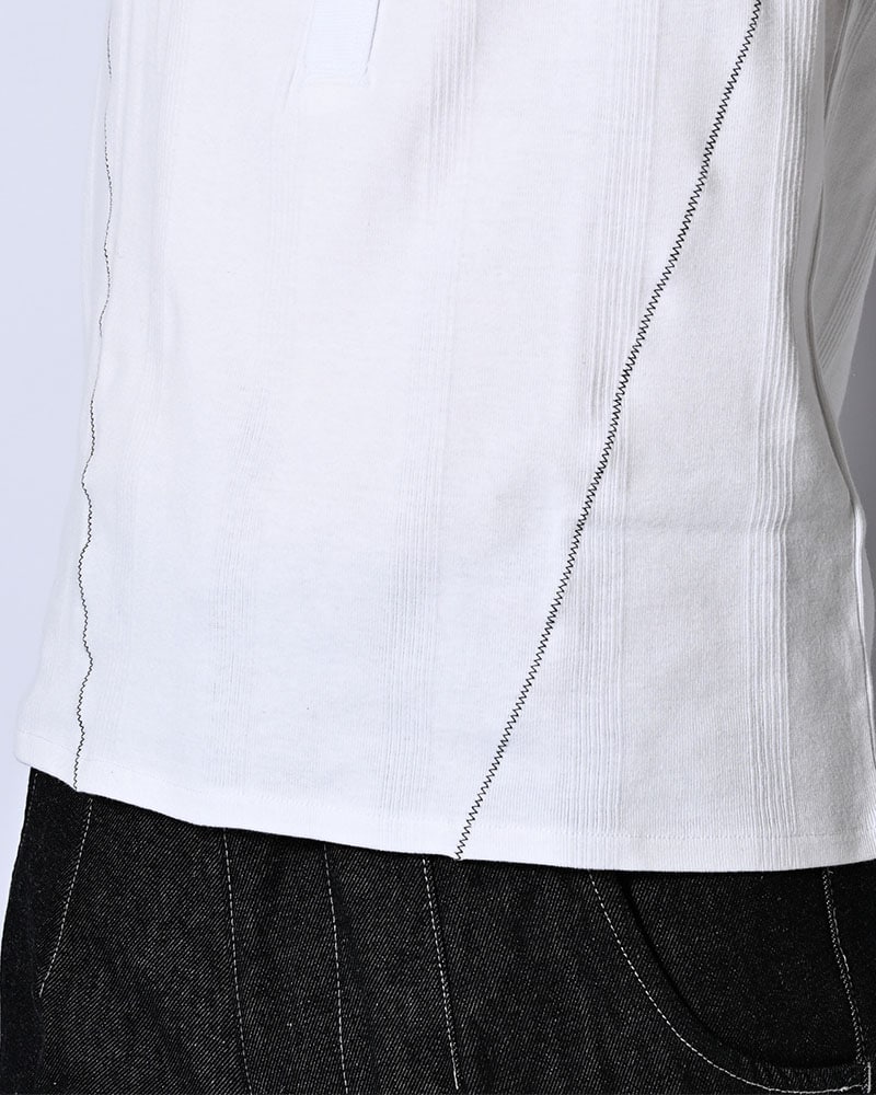 Robert P. Miller×KOOI  STITCH PANEL RIBBED TANKTOP -WHITE- WHITE 1