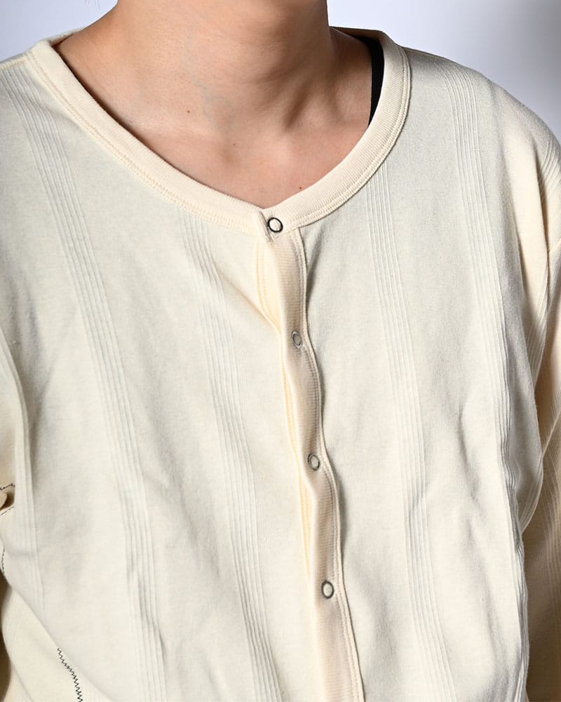 Robert P. Miller×KOOI  STITCH PANEL RIBBED CARDIGAN -IVORY- IVORY 1