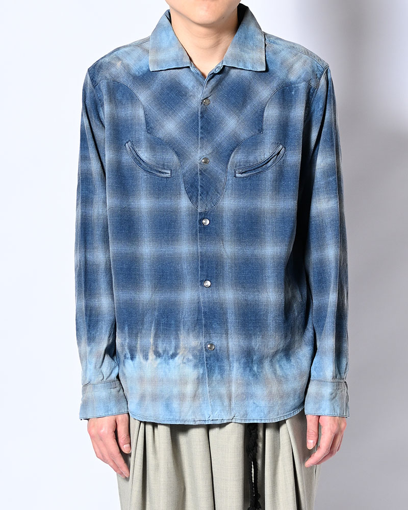 KOOI  INDIGO CHECK WESTERN SHIRTS -BLUE- BLUE 1