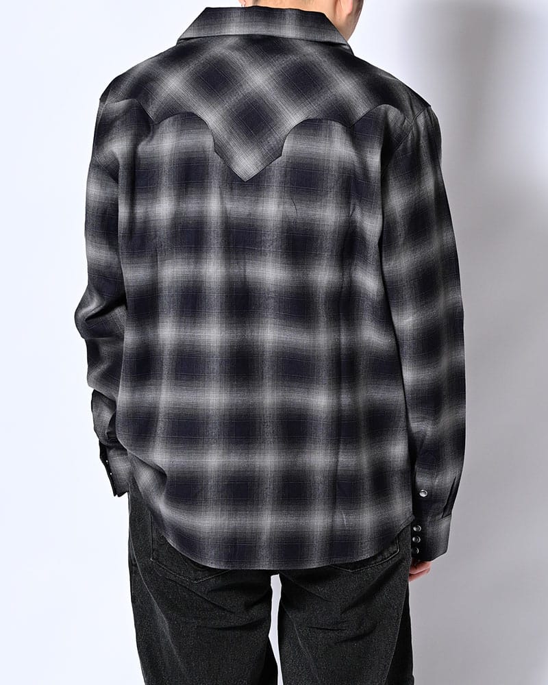 KOOI  INDIGO CHECK WESTERN SHIRTS -BLACK- BLACK 1
