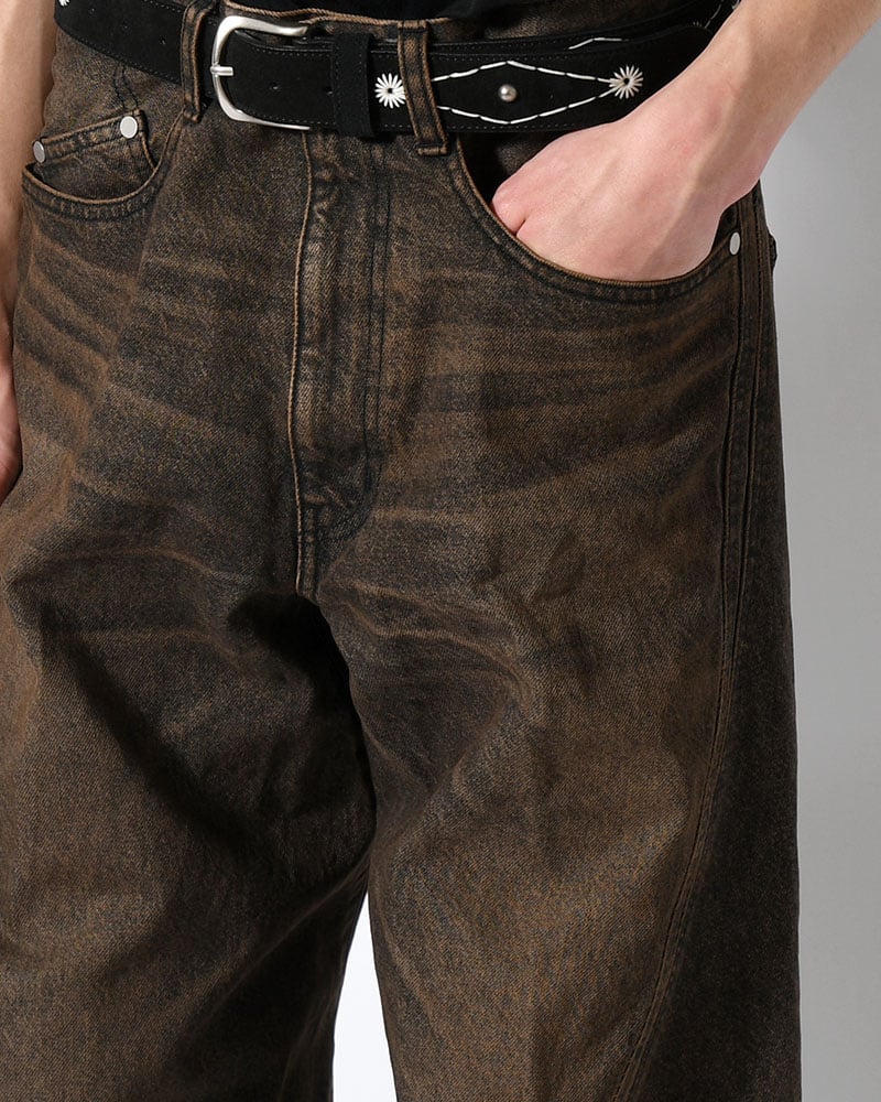 NVRFRGT  3D TWISTED WIDE LEG JEANS -MUD FADED BLACK- MUD FADED BLACK 1