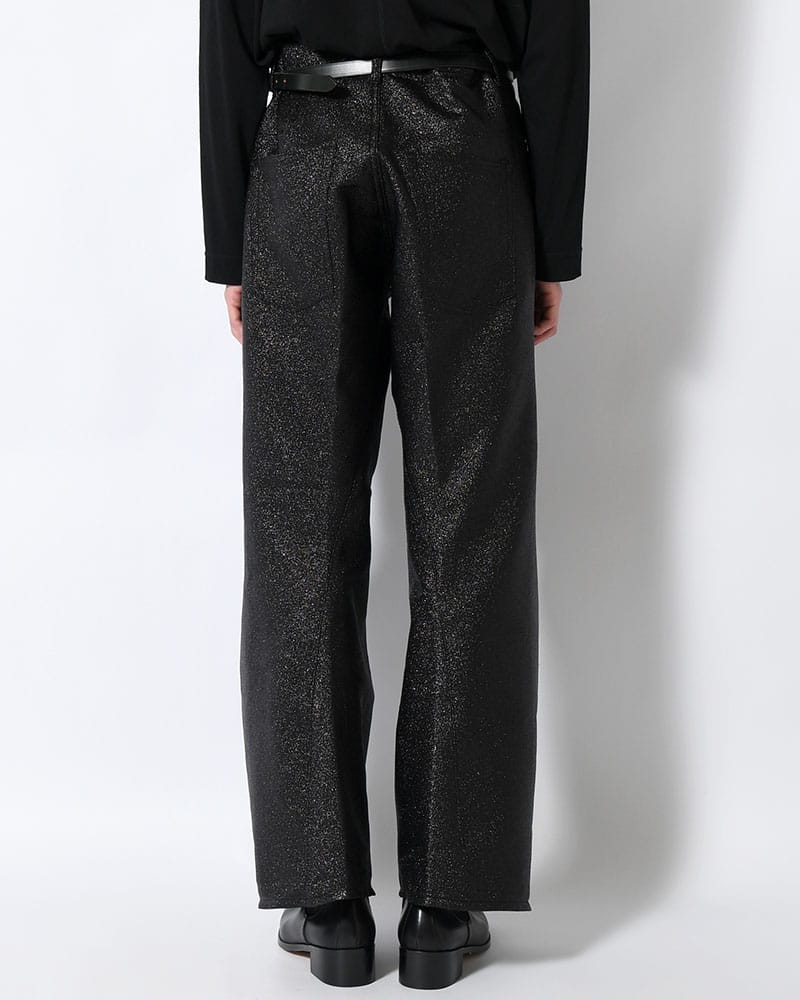 NVRFRGT  GLITTER TWILL 3D TWISTED WIDE -BLACK- BLACK 1