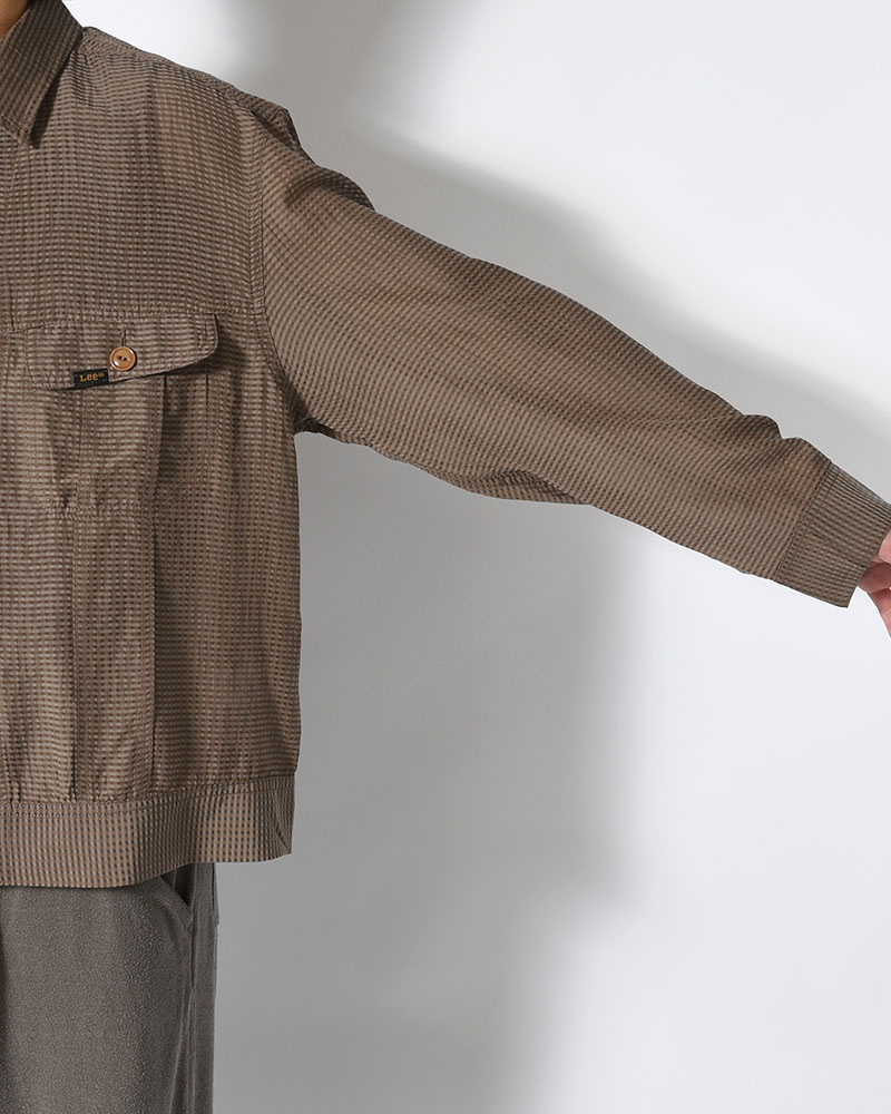 SEVEN BY SEVEN×Lee  SHEER COWBOY JACKET -Gingham Check Indian fabric- -GREIGE- GREIGE S