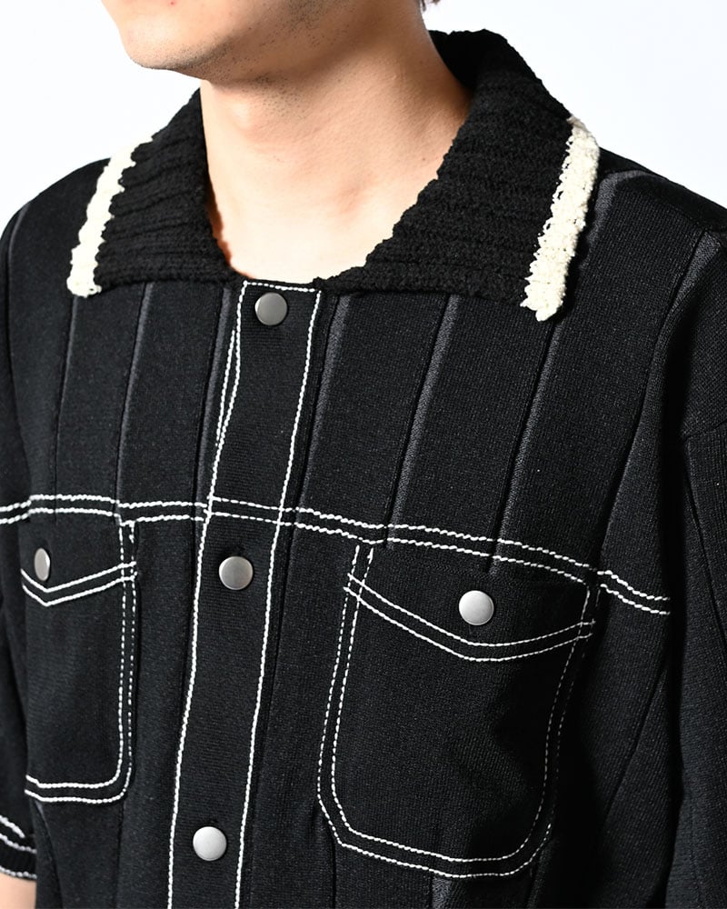 KOOI  CLASSIC RIB KNIT SHIRT -BLACK- BLACK 1