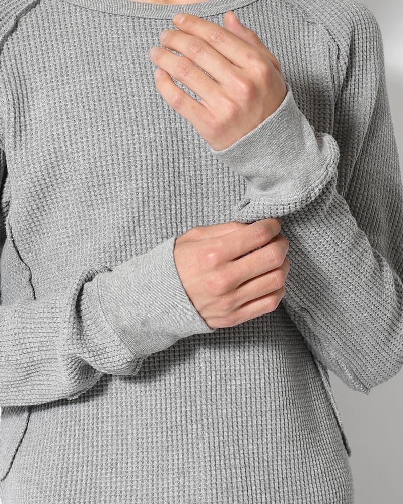 NVRFRGT  WAFFLE THERMAL LONG SLEEVE T-SHIRT -H.GREY- H.GREY 1