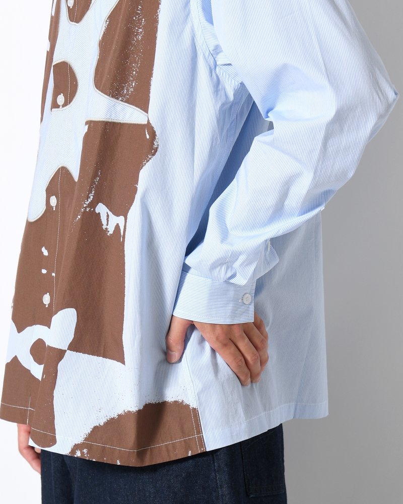 Perks And Mini  MECHANISM LS SHIRT -BLUE STRIPE- BLUE STRIPE M