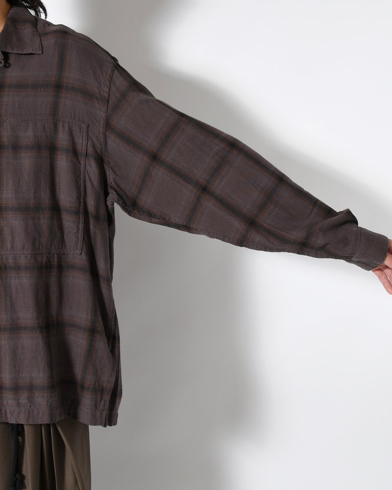 ANEI  IMI SHIRT PLAID -CHARCOAL PLAID- CHARCOAL PLAID 2
