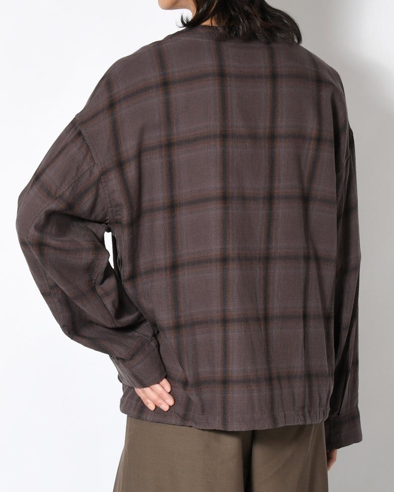 ANEI  F.E CARDIGAN PLAID -CHARCOAL PLAID- CHARCOAL PLAID 2