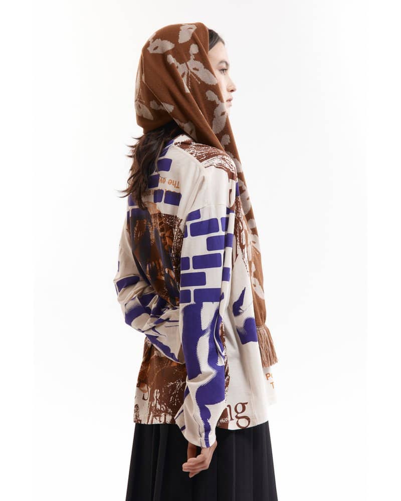 Perks And Mini  KALEIDOSCOPE BONNET SCARF -BROWN- BROWN ONE SIZE