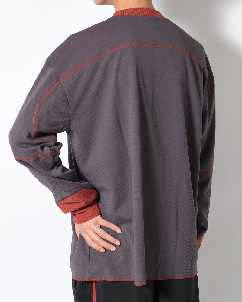 SOMEWHERE OUTSIDE HIKING COMPANY  SOHC LOGO EMBROIDERY L/SL -CHARCOAL CHARCOAL L